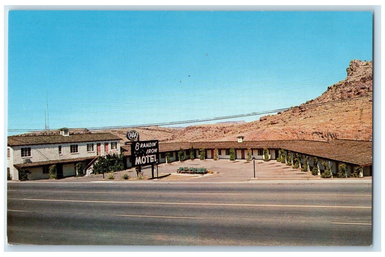 c1960s Brandin\' Iron Hotel Roadside Kingman Arizona AZ Unposted Vintage Postcard