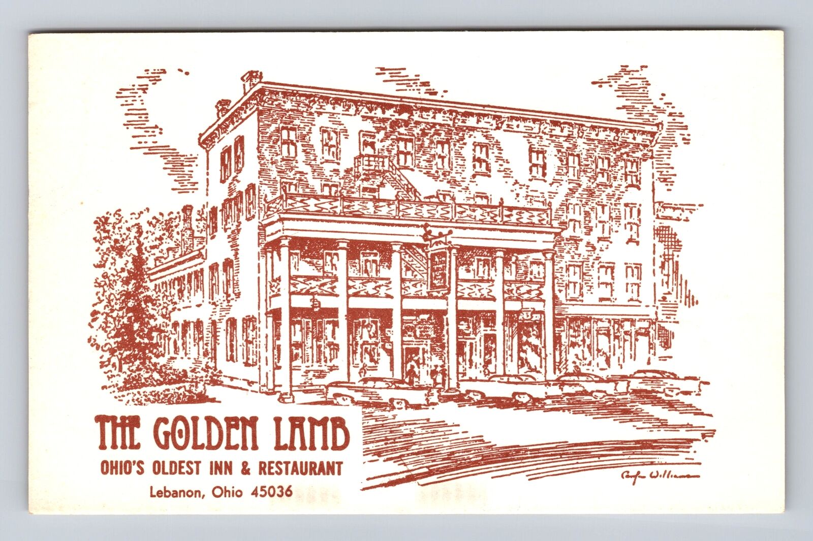 Lebanon OH-Ohio, Golden Lamb Ohio's Oldest Inn Restaurant, Vintage Postcard