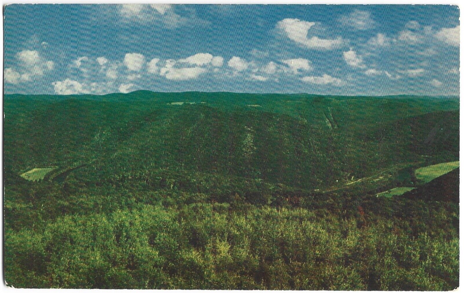 Postcard Deerfield Valley From The Mohawk Trail Massachusetts Vintage