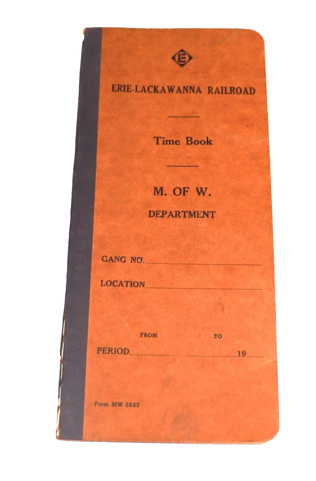 Vintage 1964-65 Erie-Lackawanna Railroad M. of W. Department Time Book Full