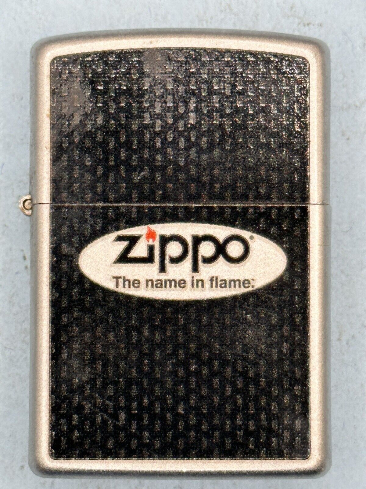 Vintage 2010 Zippo The Name In Flame Black Chrome Zippo Lighter NEW
