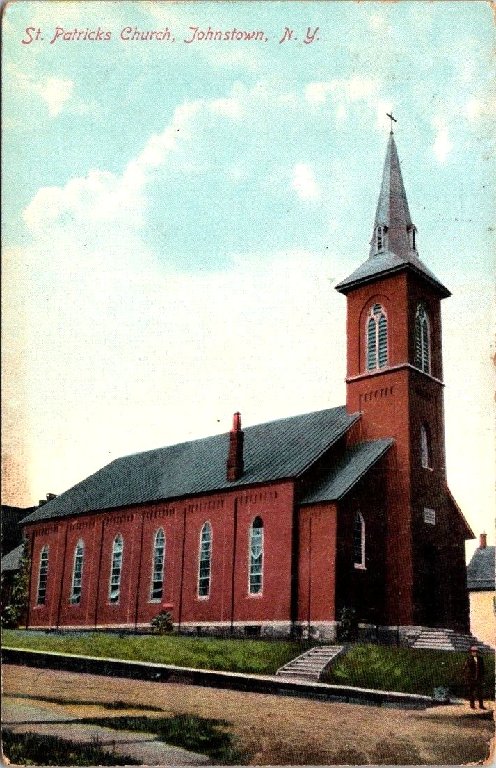 Vintage Postcard. St. Patrick\'s Church, Johnstown, New York. NY. AP.
