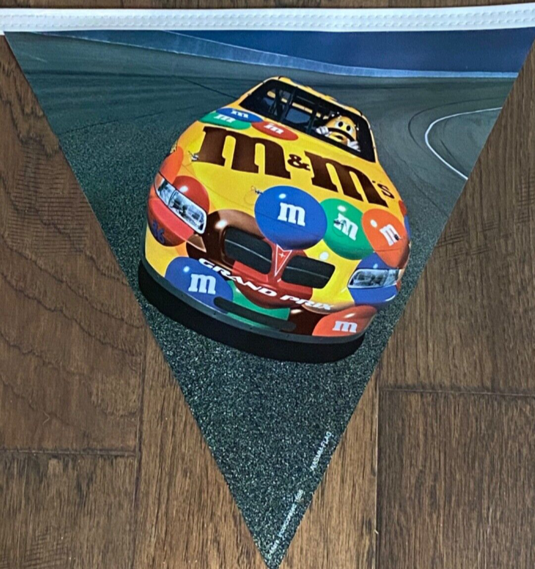 *RARE* 1998 M&Ms Racing 35 ft Double-sided M&M NASCAR PROMO Pennant Banner Flags