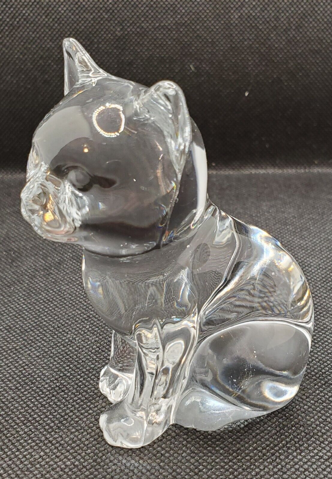 PRINCESS HOUSE CRYSTAL GLASS CAT KITTEN FIGURINE PAPERWEIGHT GERMANY