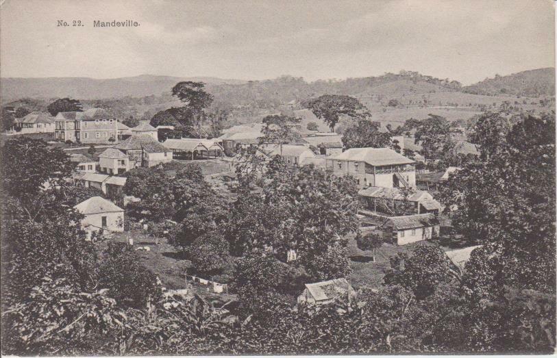 Jamaica, Mandeville, view of town; EX