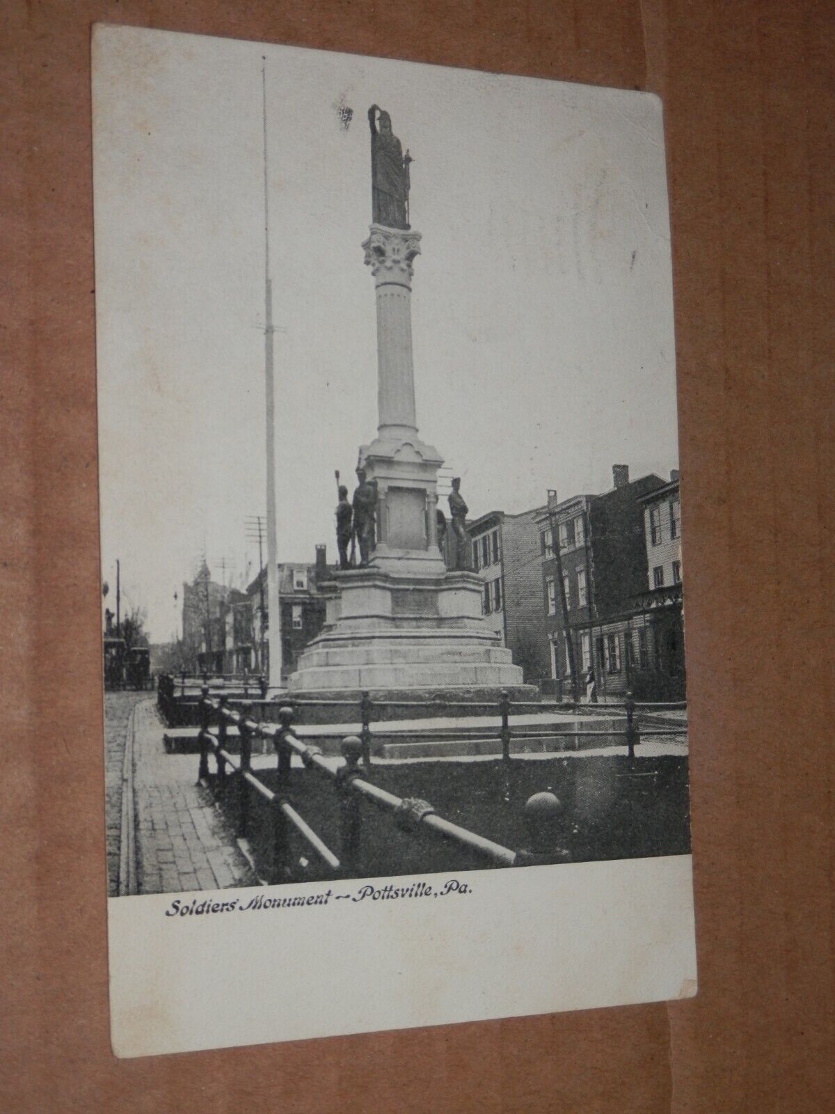 POTTSVILLE PA - 1908 USED POSTCARD - SOLDIERS\' MONUMENT