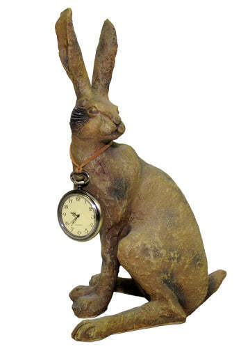 Delamere Design Rabbit with Clock Desk Accessory, Set of 2