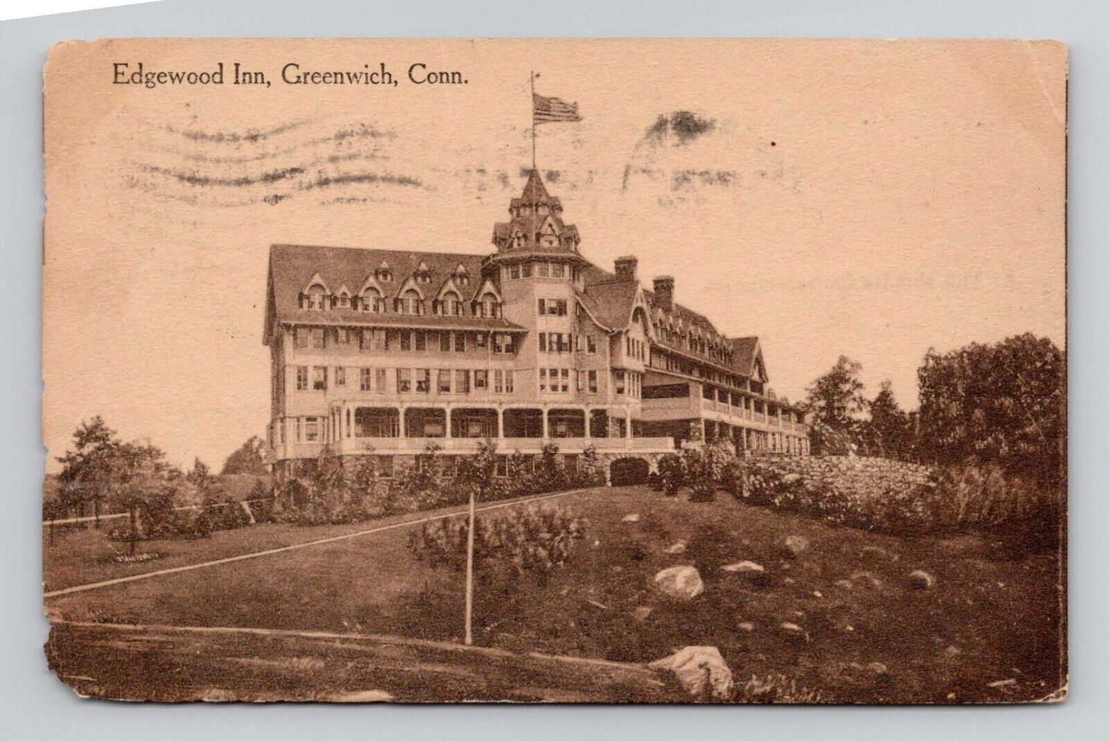 Postcard Edgewood Inn in Greenwich Connecticut CT, Antique K13