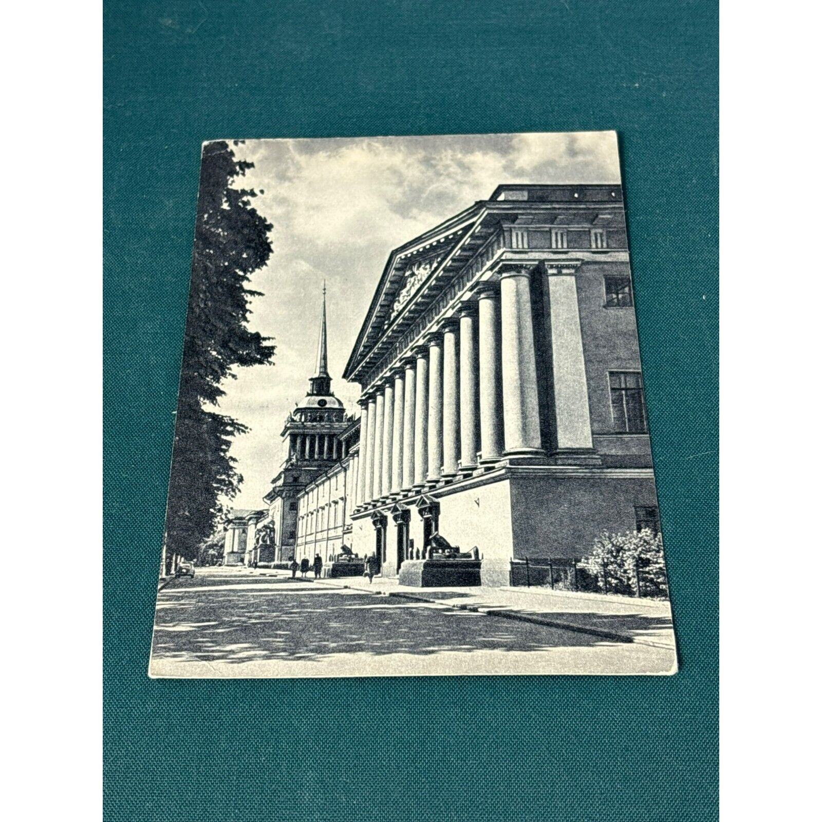 Admiralty Building Postcard Leningrad St Petersburg Russia Black and White