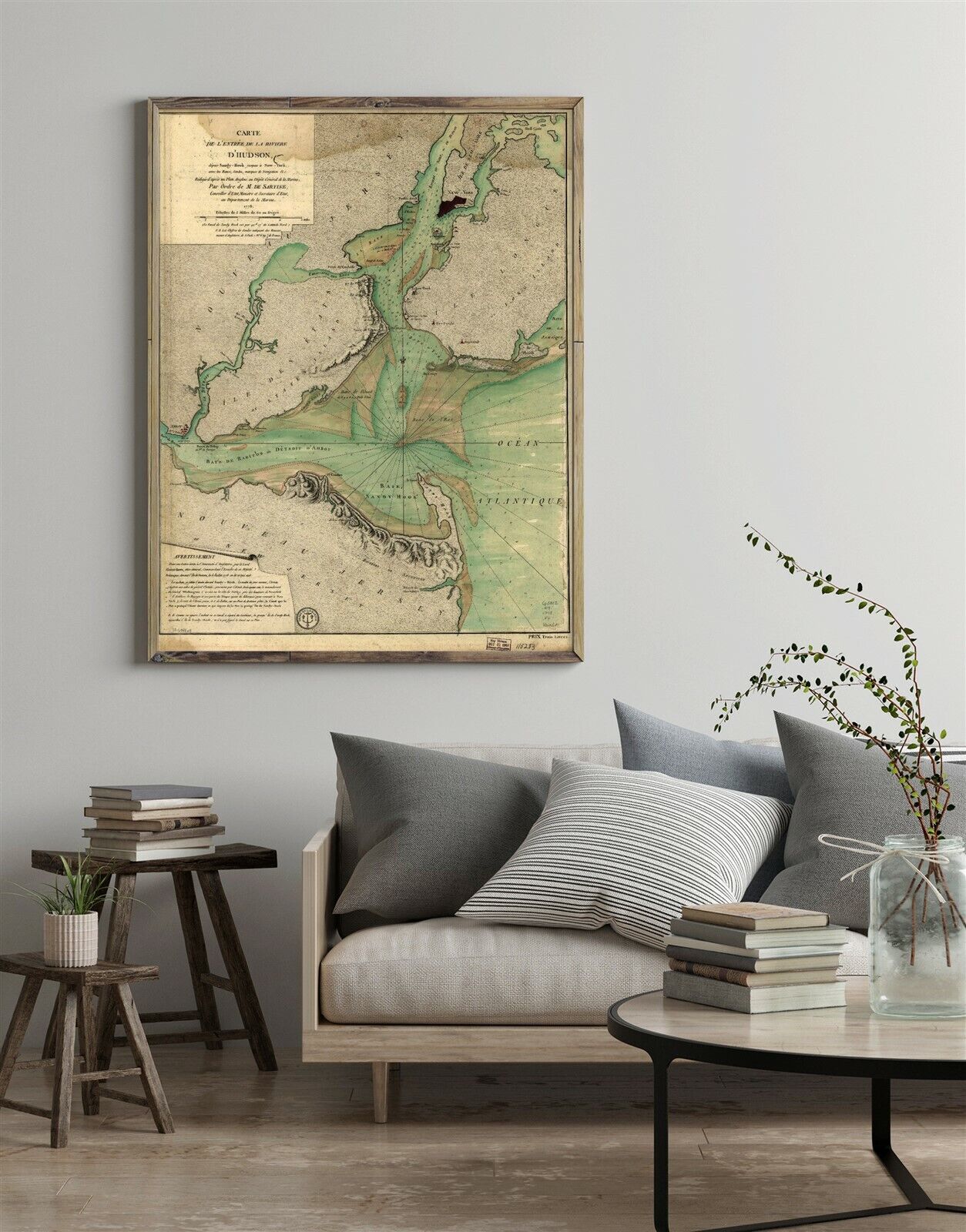 1778 Map of Hudson River | Hudson River N.Y. And N.J | Hudson River Nautical Cha