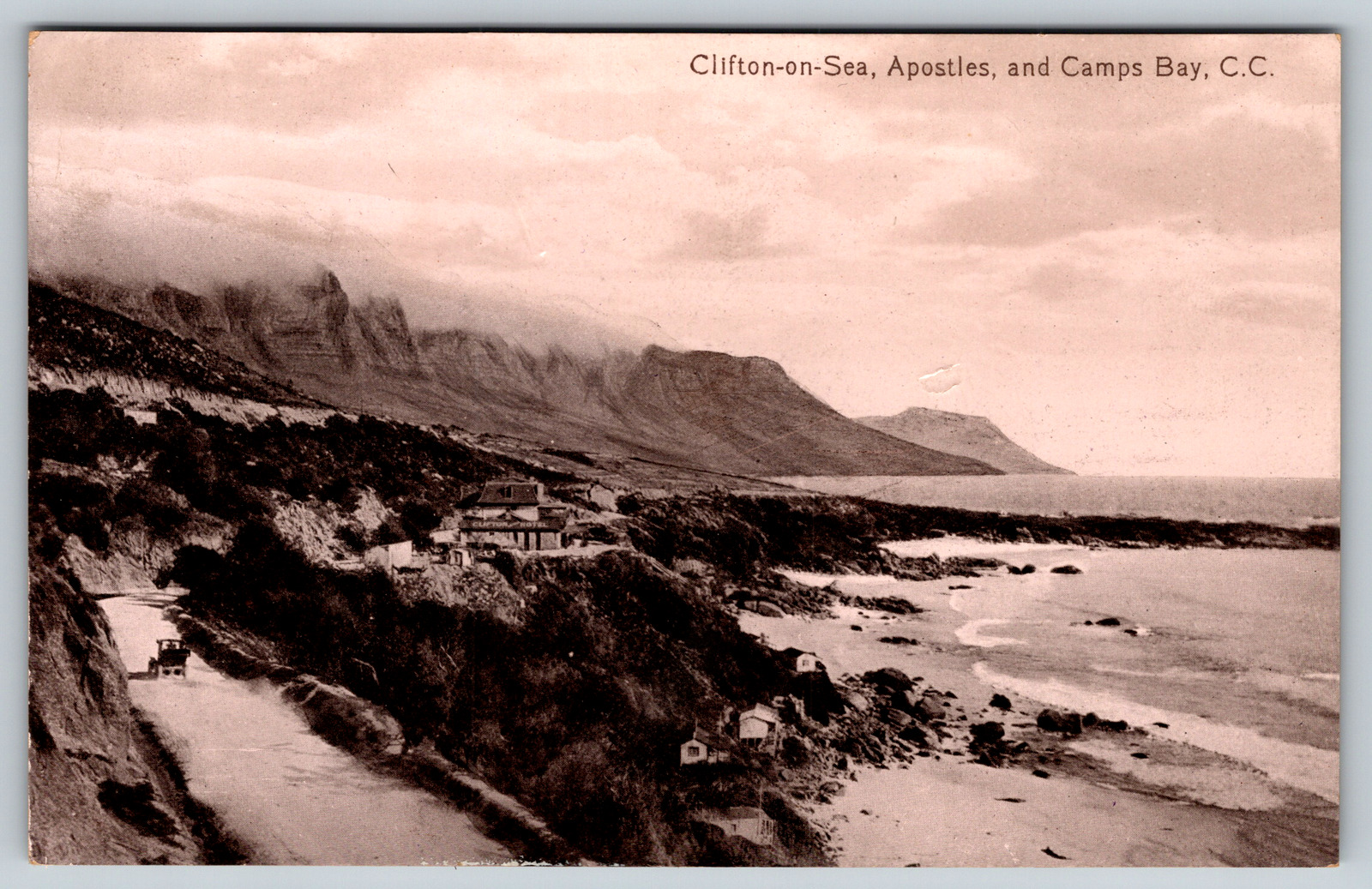 c1910s Clifton-On-Sea Camps Bay Cape Town South Africa Vintage Postcard