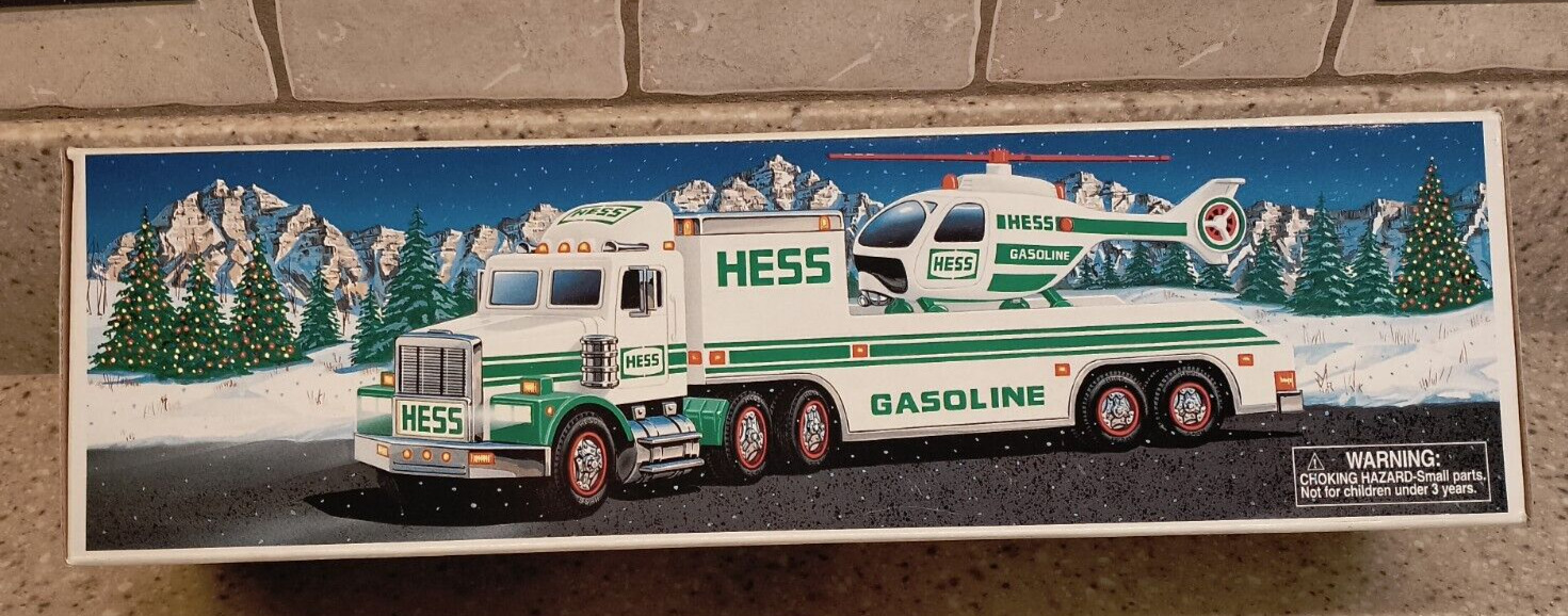 Vintage 1995 Hess Toy Truck & Helicopter New open box