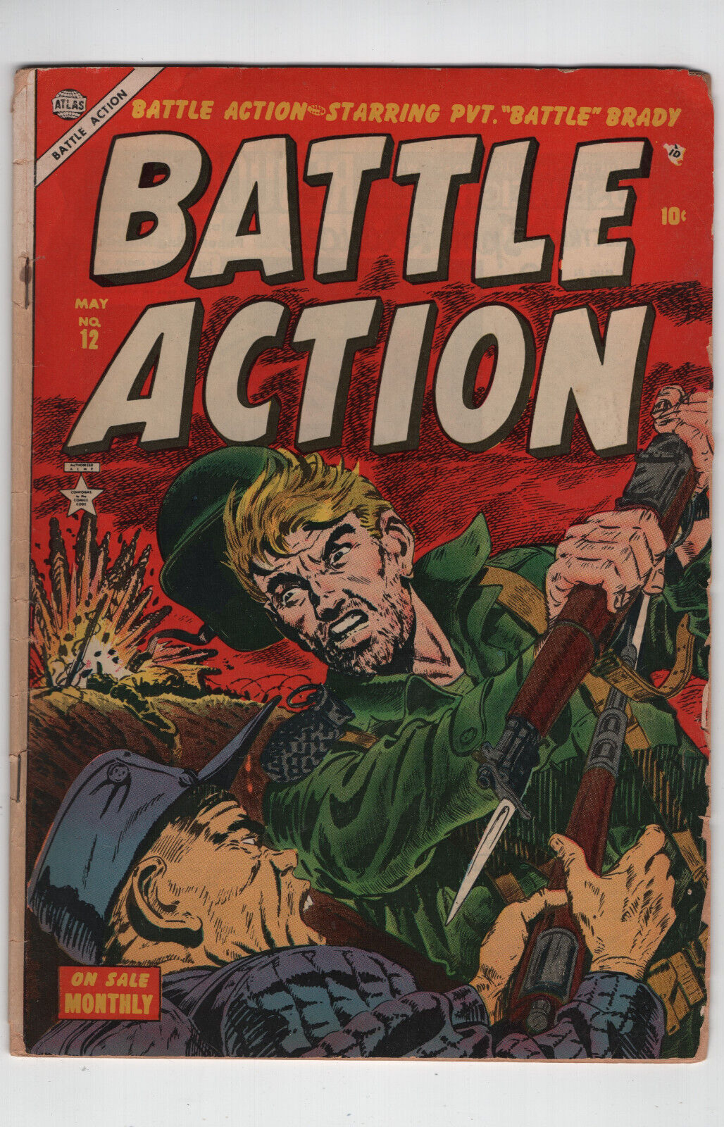 Battle Action #12 Golden Age War Atlas Comics 1953 GA