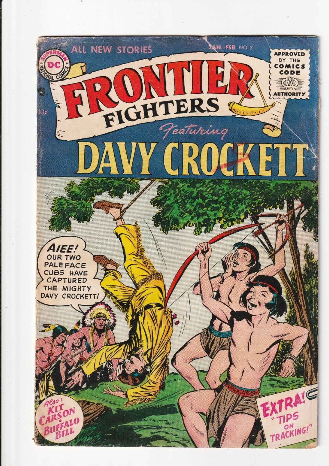 Frontier Fighters #3 Davy Crockett Buffalo Bill by Kubert 1956 DC Comics 1st P
