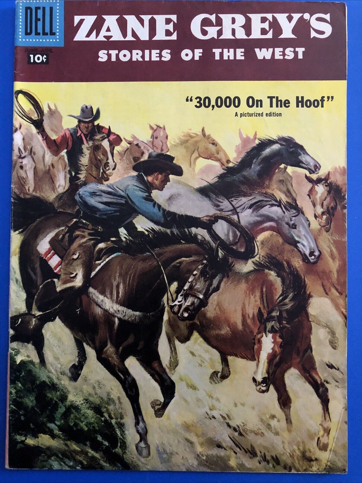Zane Grey’s Stories Of The West 34 Dell Comics 1957  “30,000 On The Hoof”