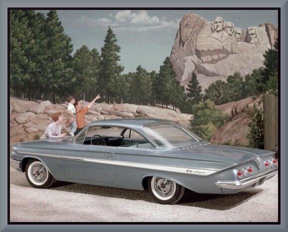1961 Chevrolet Impala Sport Coupe, Mt Rushmore, Refrigerator Magnet, 42 MIL