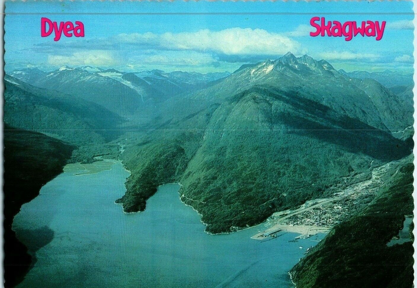 Aerial View Postcard Dyea Skagway, Alaska 