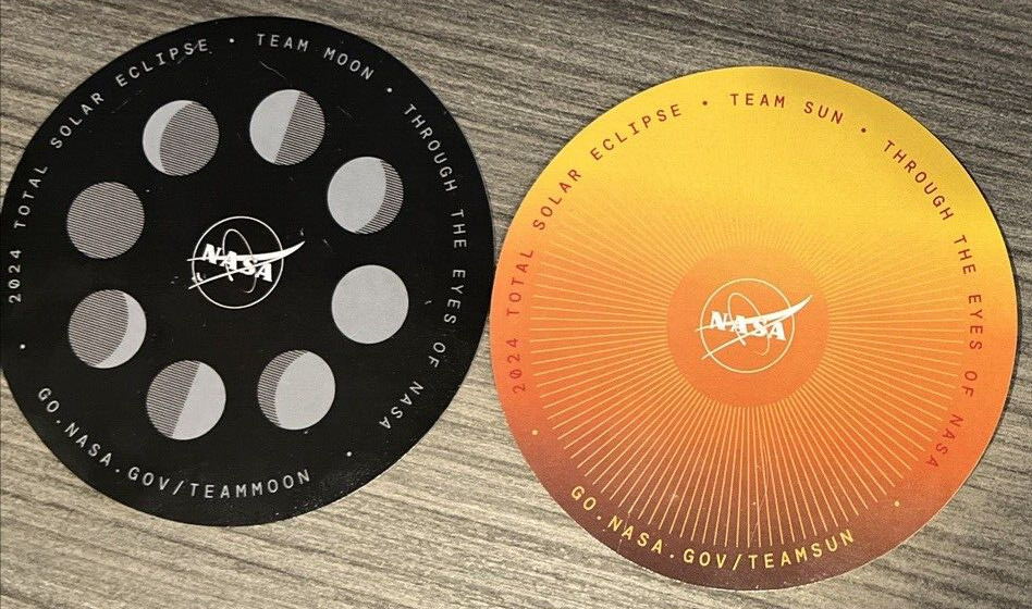 Authentic NASA Team Moon And Team Sun Logo Stickers 3\