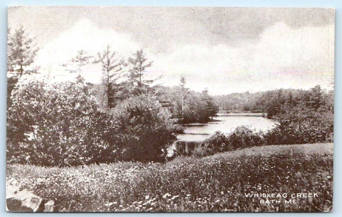 BATH, Maine ME ~ Birdseye WHISKEAG CREEK Sagadahoc County ca 1900s UDB Postcard