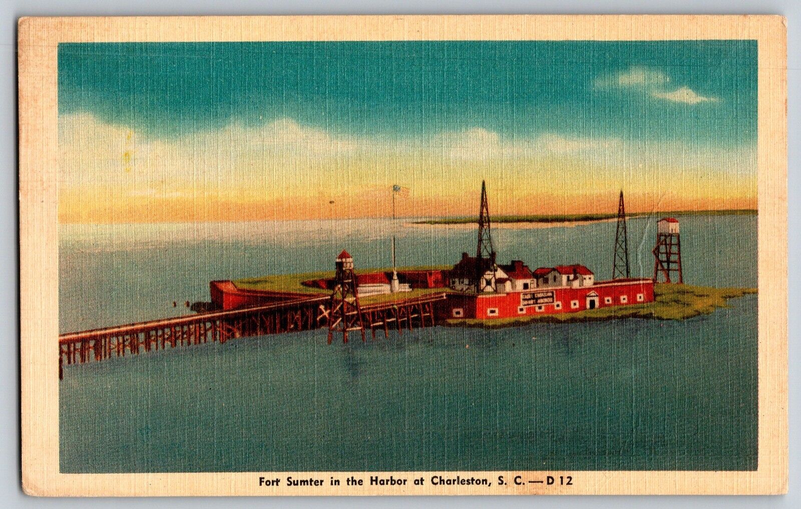 South Carolina SC, Charleston - The Fort Sumter In The Harbor - Vintage Postcard