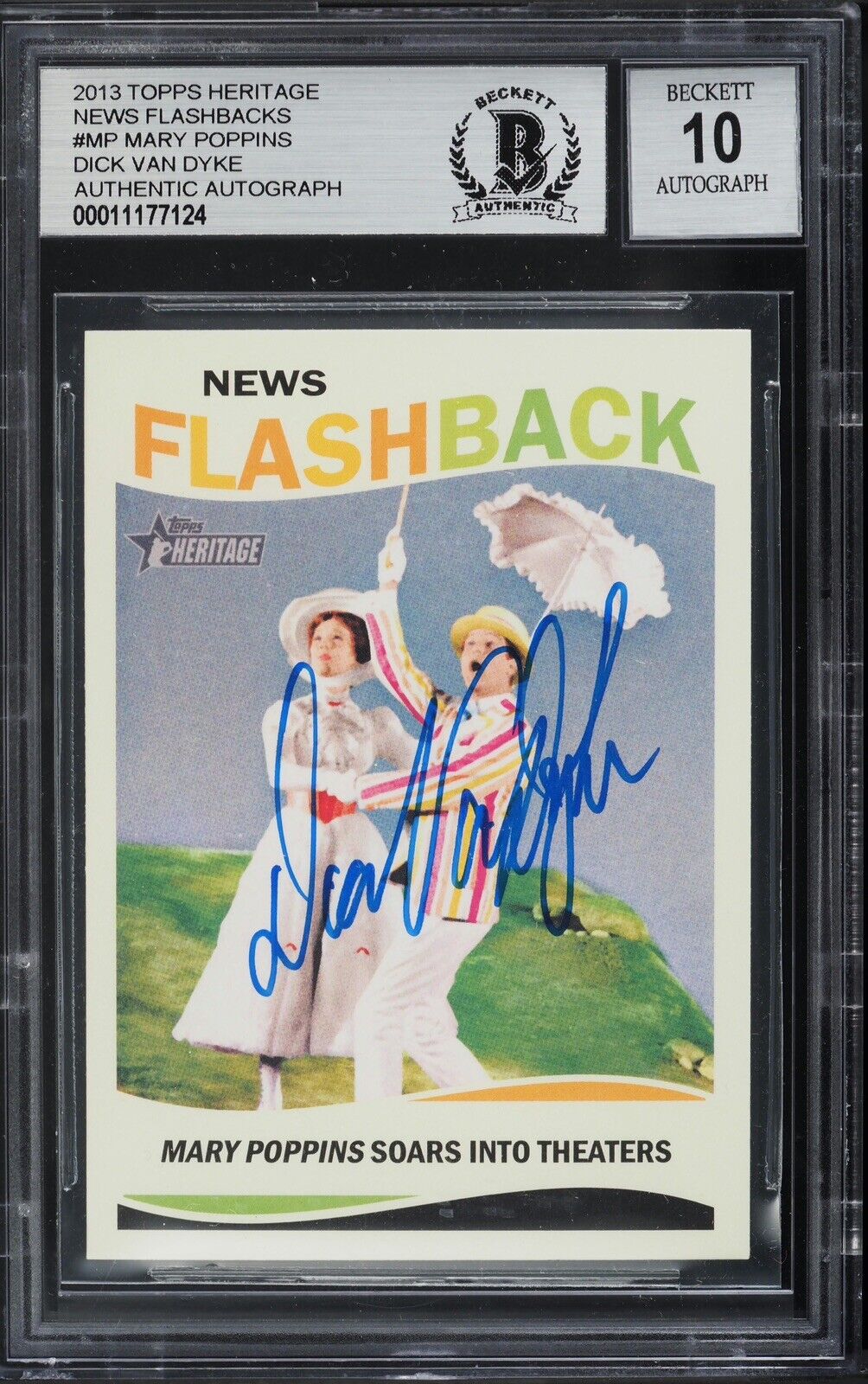 Dick Van Dyke Signed 2013 Topps Heritage Mary Poppins Flashback Card (BAS)