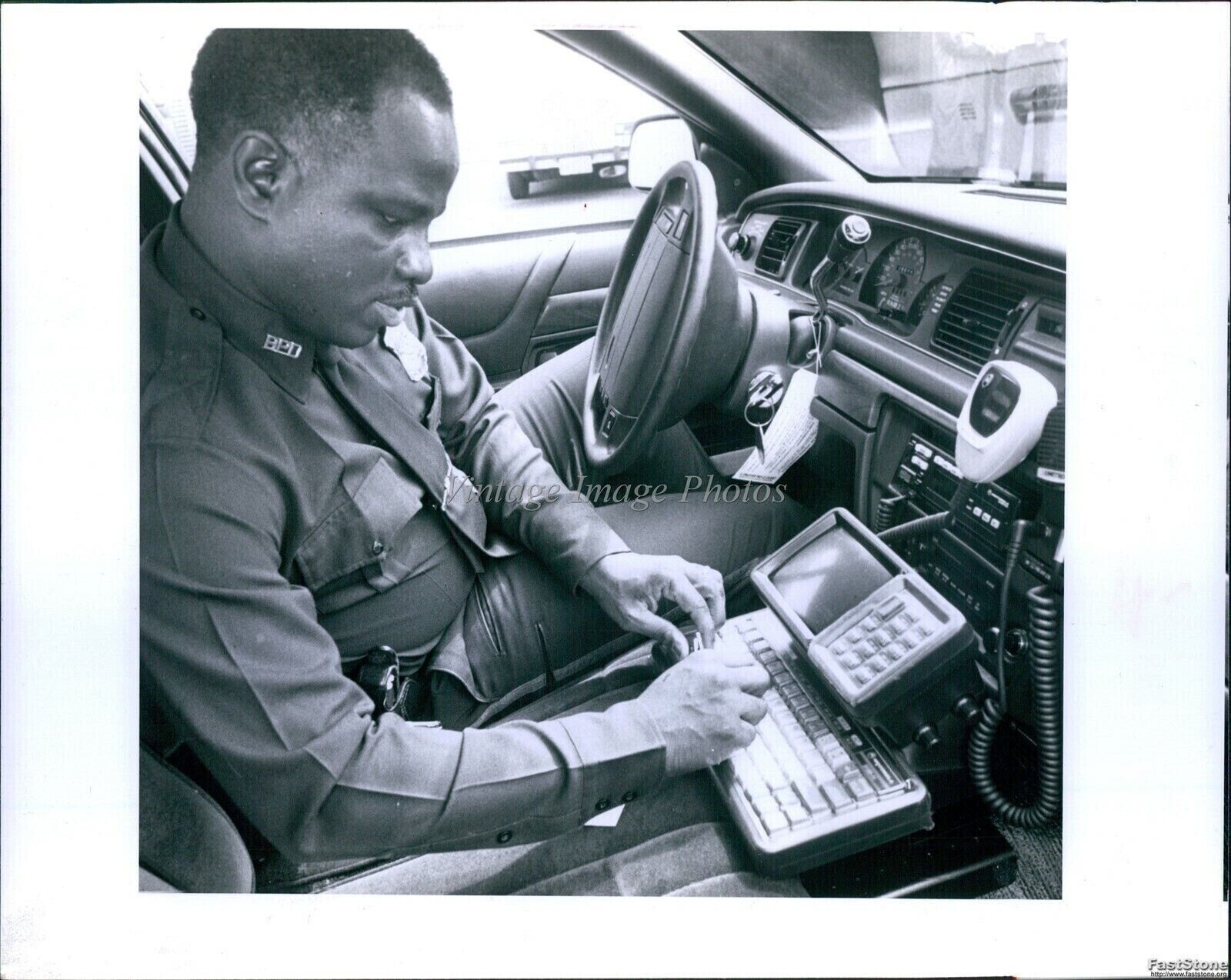 1994 Boston Police Cruisers Computers Officer William Bradley Police 8X10 Photo
