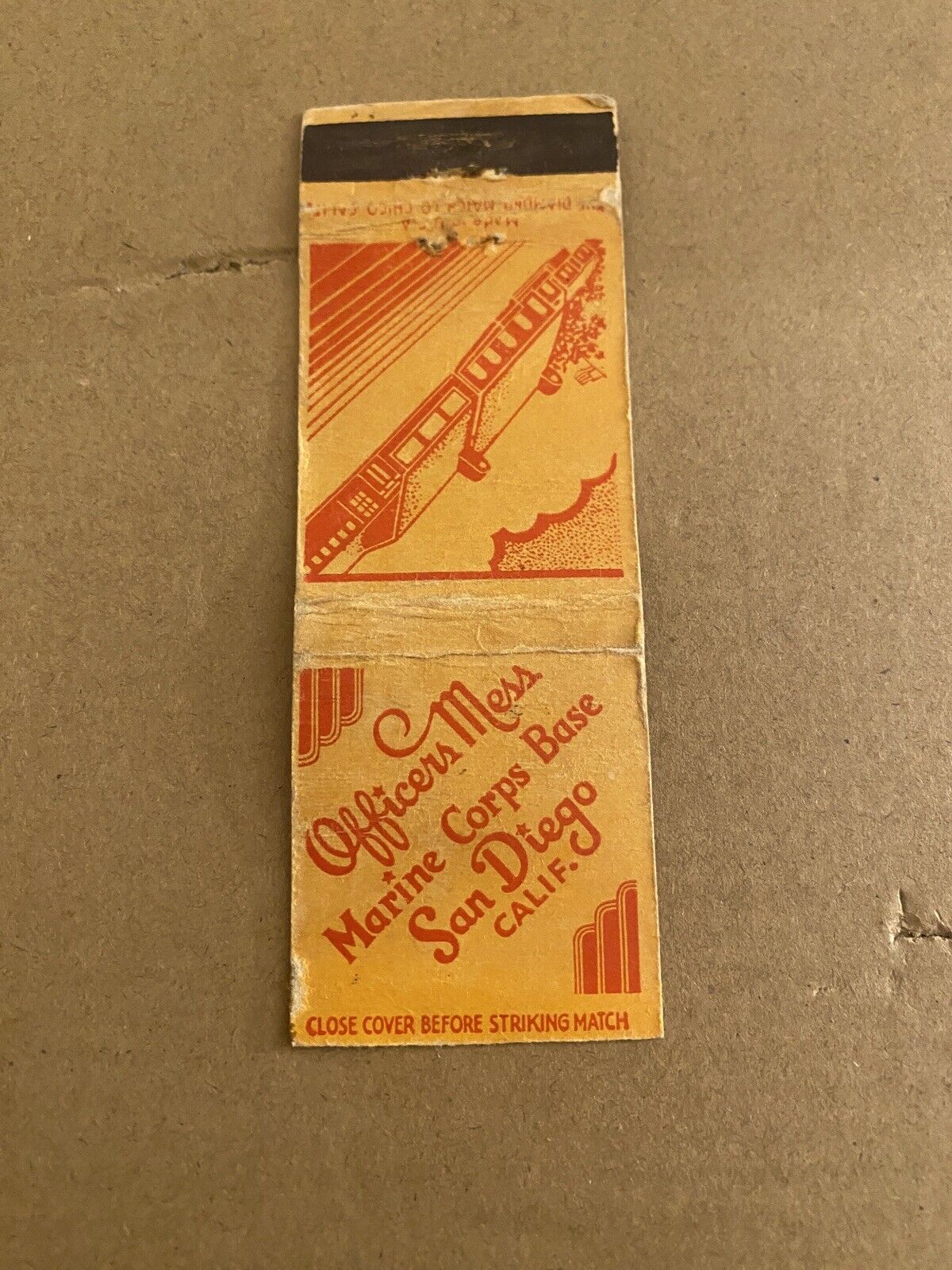 VTG Matchbook Cover Officers Mess Marine Corps Base San Diego