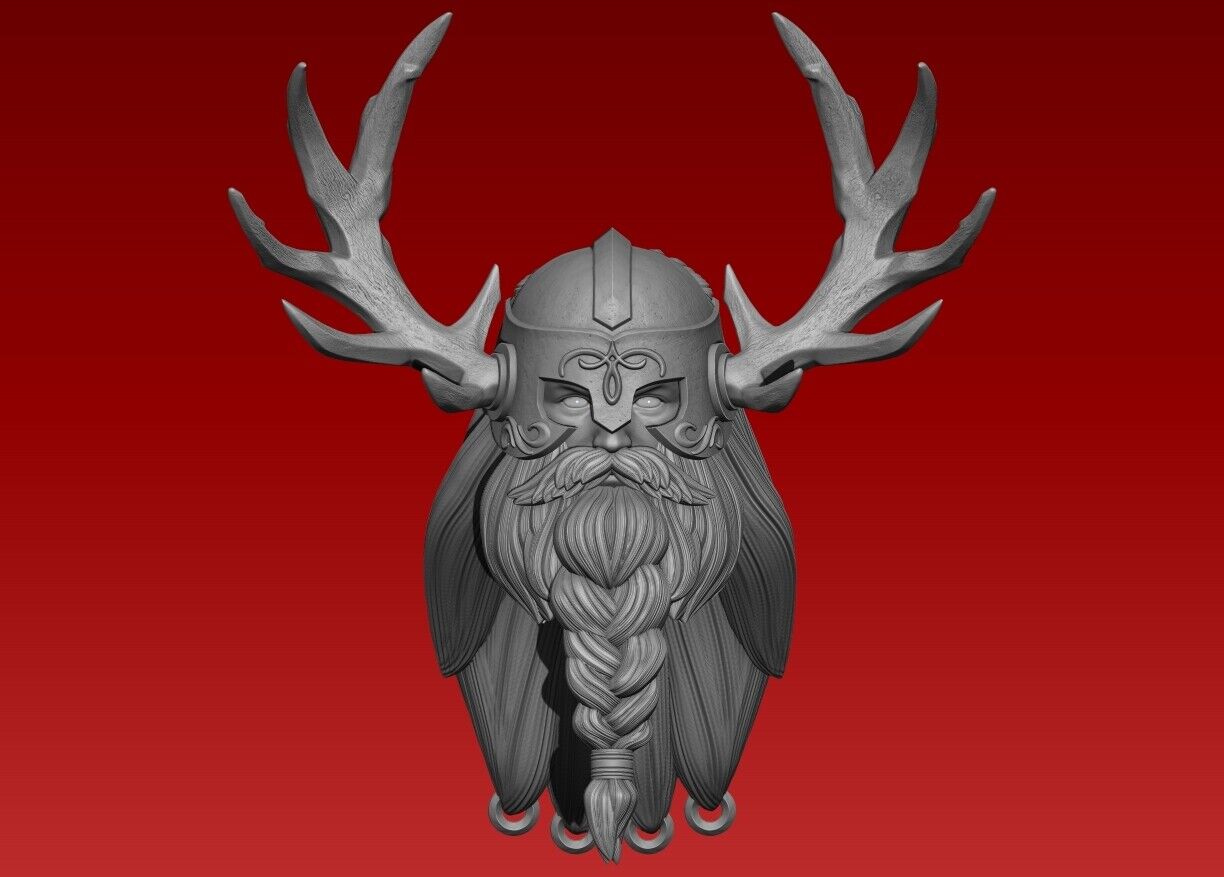 Viking Warrior Barbarian long braid beard custom head for fantasy action figures
