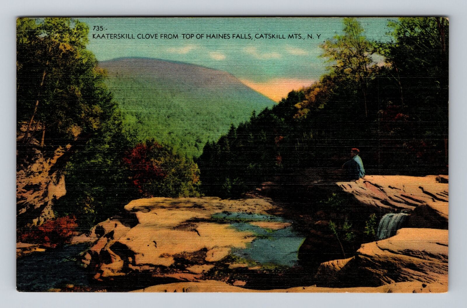 Catskill Mountains NY- New York, Clove Top Of Haines Falls, Vintage Postcard