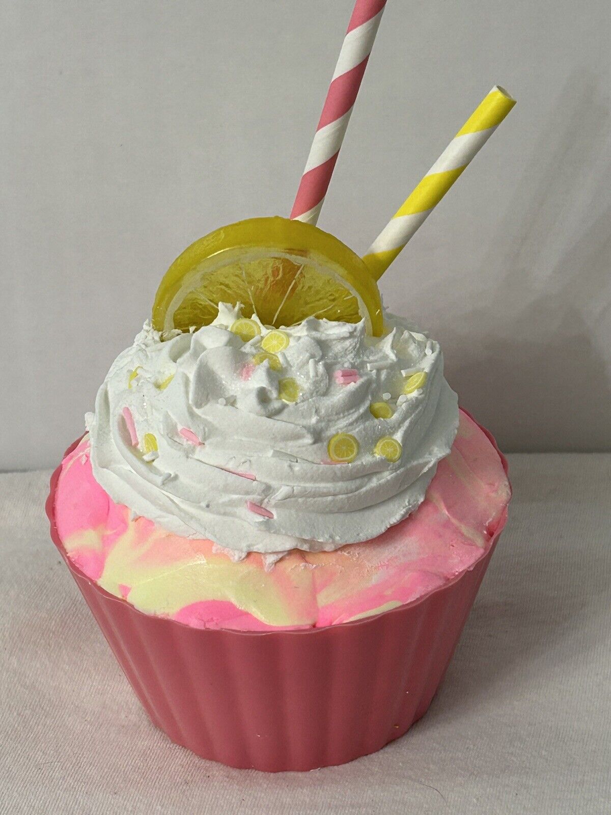 Fake Bake Handmade Faux Food Pink Lemonade Cupcake Dessert Display
