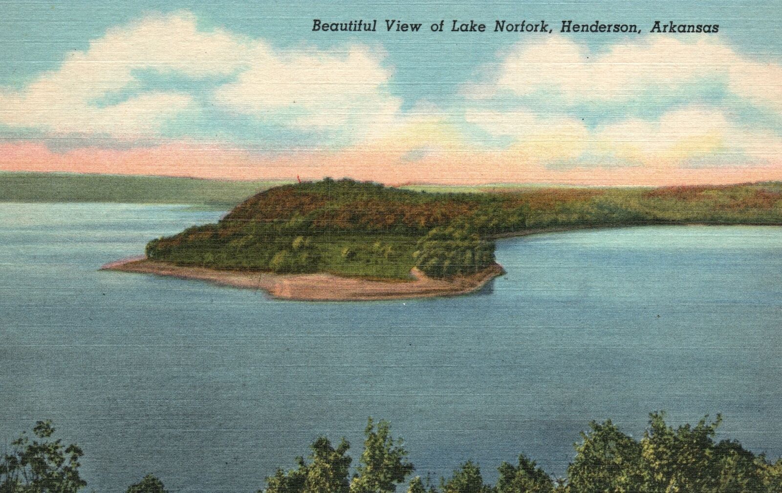 Vintage Postcard Beautiful View Of Lake Norfork From Tower Henderson Arkansas AR