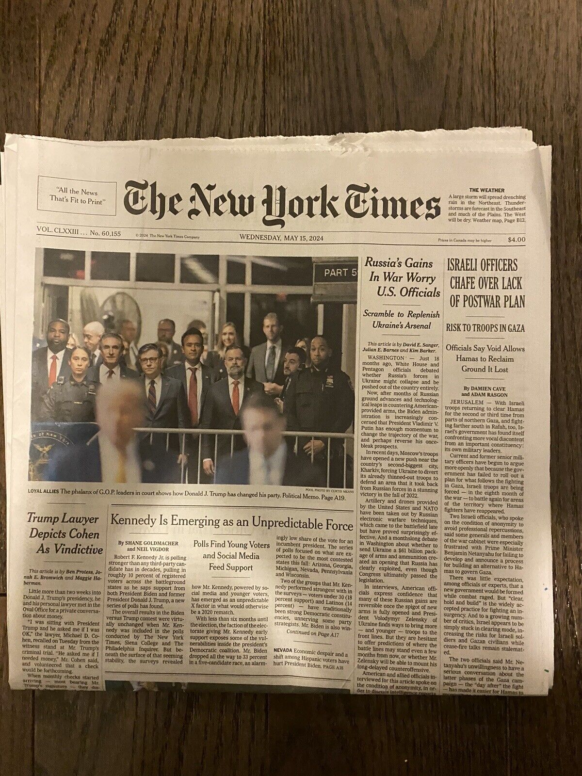 The New York Times Wednesday, May 15, 2024 Complete Print Newspaper (NEW)