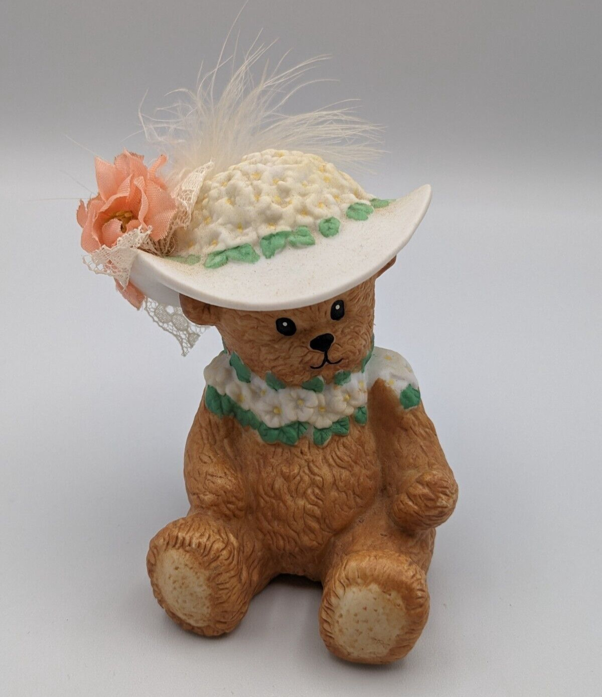 Chapeau Noelle by Lucy Rigg Apple Blossom Jeanne Bear Figurine 1995