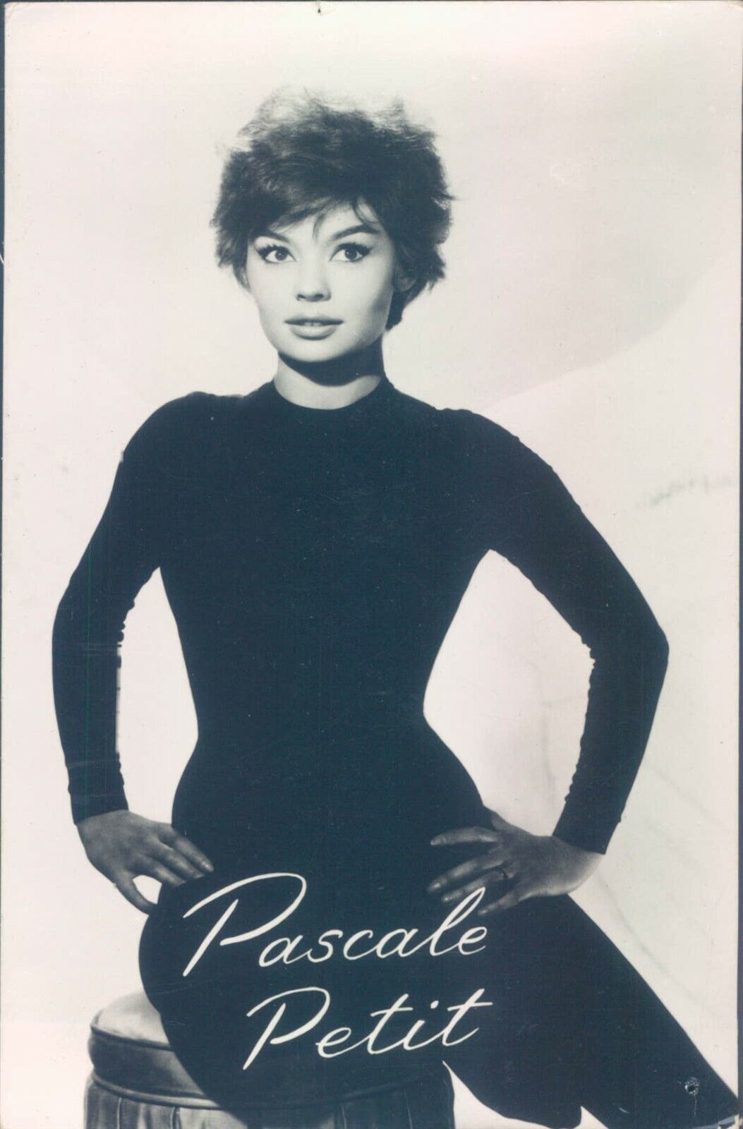 French actress Pascale Petit portrait RPPC Takken postcard 1960s