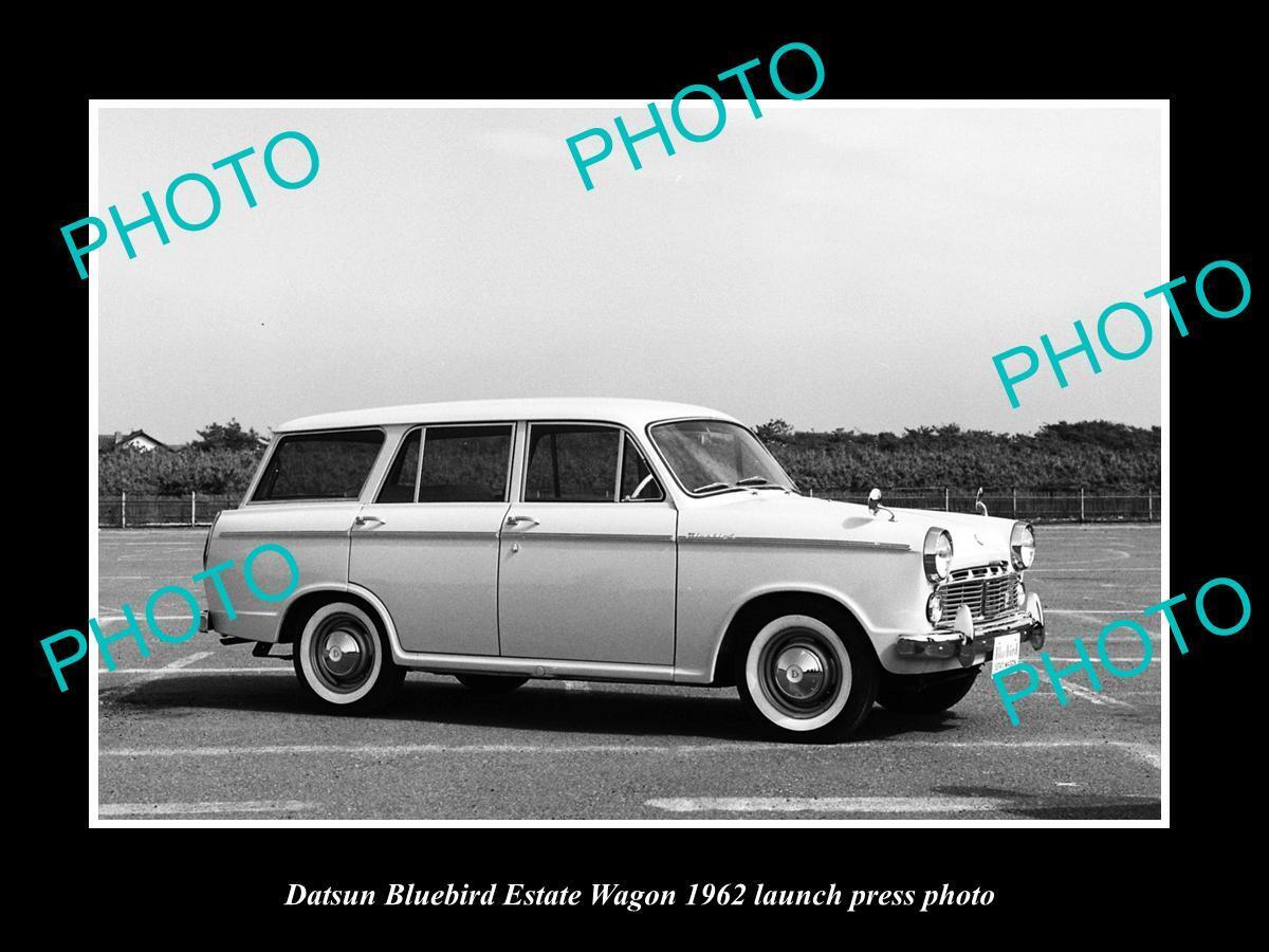 OLD LARGE HISTORIC PHOTO OF 1962 DATSUN BLUEBIRD WAGON LAUNCH PRESS PHOTO 1