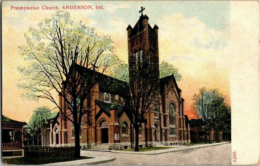 1911. PRESBYTERIAN CHURCH. ANDERSON, IND. POSTCARD. SZ9