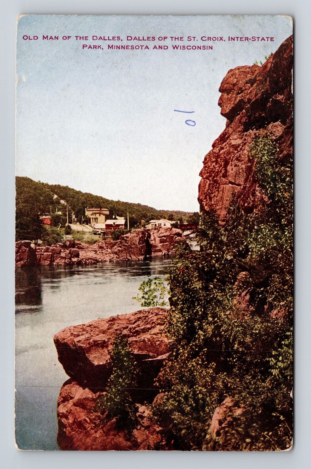 Dresser WI-Wisconsin, Old Man of Dalles of the St Croix, Vintage Postcard
