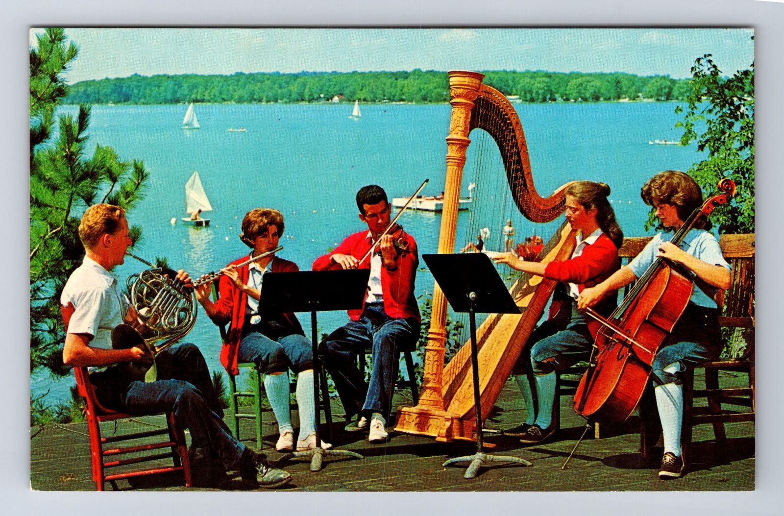 Interlochen MI-Michigan, National Music Camp, Antique, Vintage Postcard