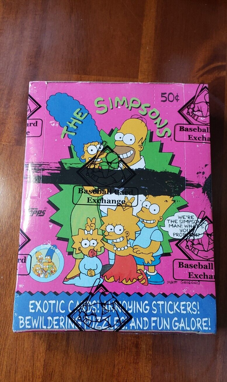 1990 Topps The Simpsons Unopened Wax Box BBCE Authenticated Wrapped with poster