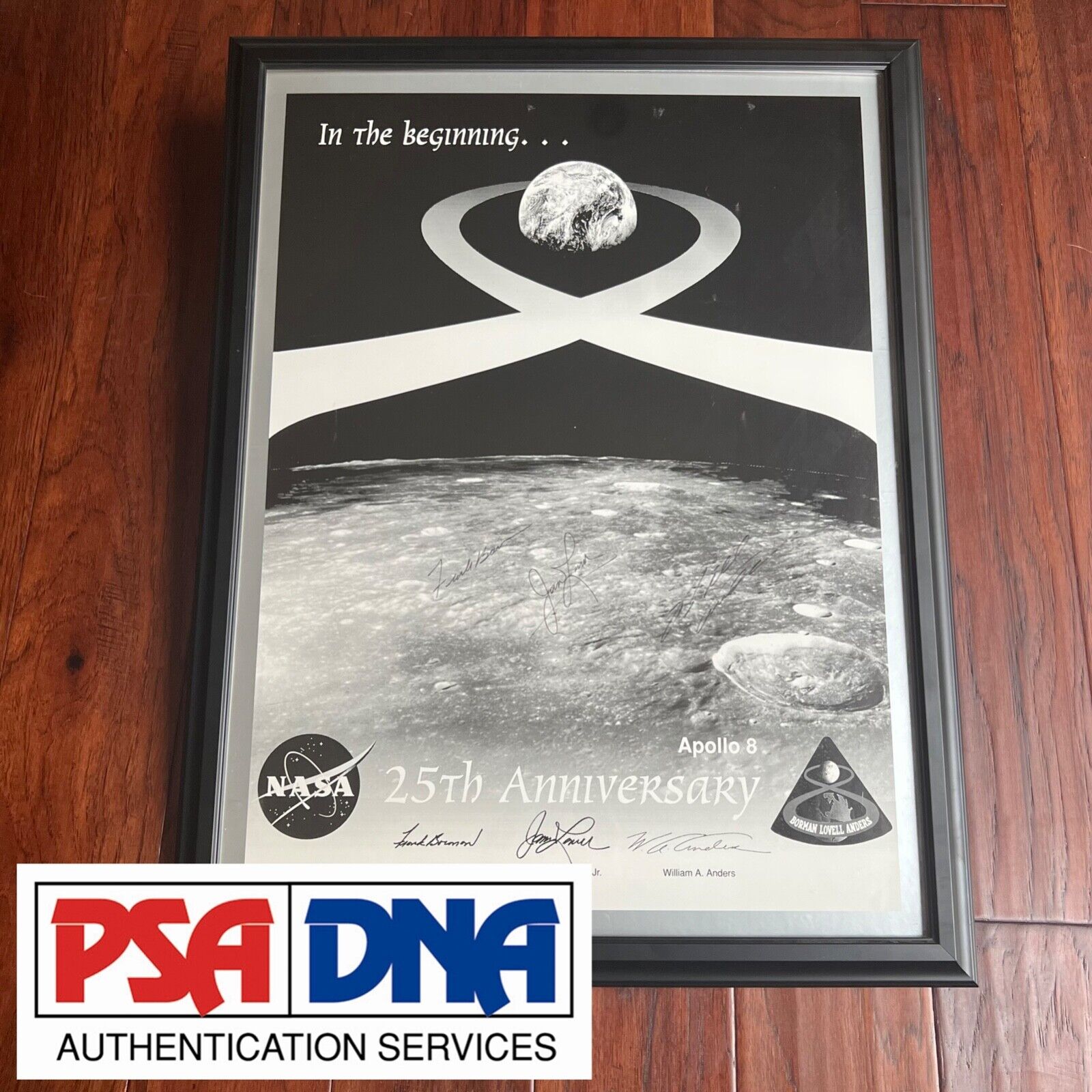 APOLLO 8 CREW SIGNED * WILLIAM BILL ANDERS LOVELL * Autograph Earthrise Poster