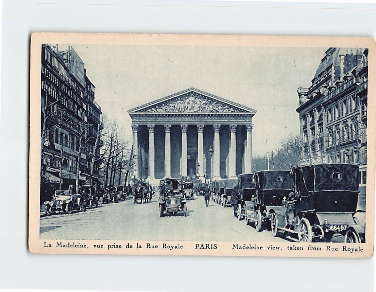 Postcard Madeleine View Taken from Rue Royal Paris France
