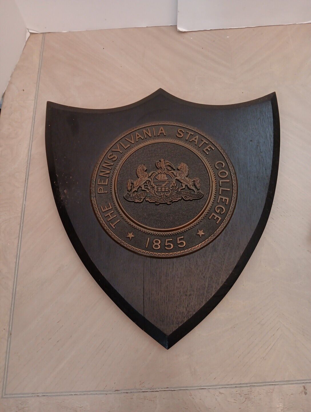 1900s The Pennsylvania State College University Emblem Plaque Bronze Bennett Co