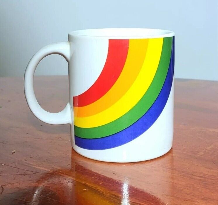 Vintage Rainbow Coffee Mug Cup 1984 