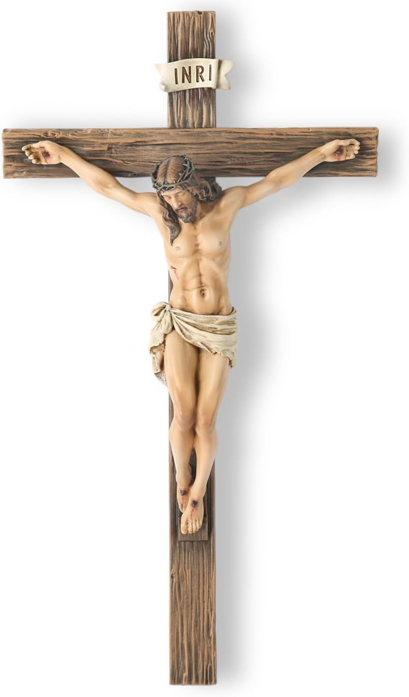 BC Catholic Crucifix Wall Cross, Realistic Jesus Christ 10\