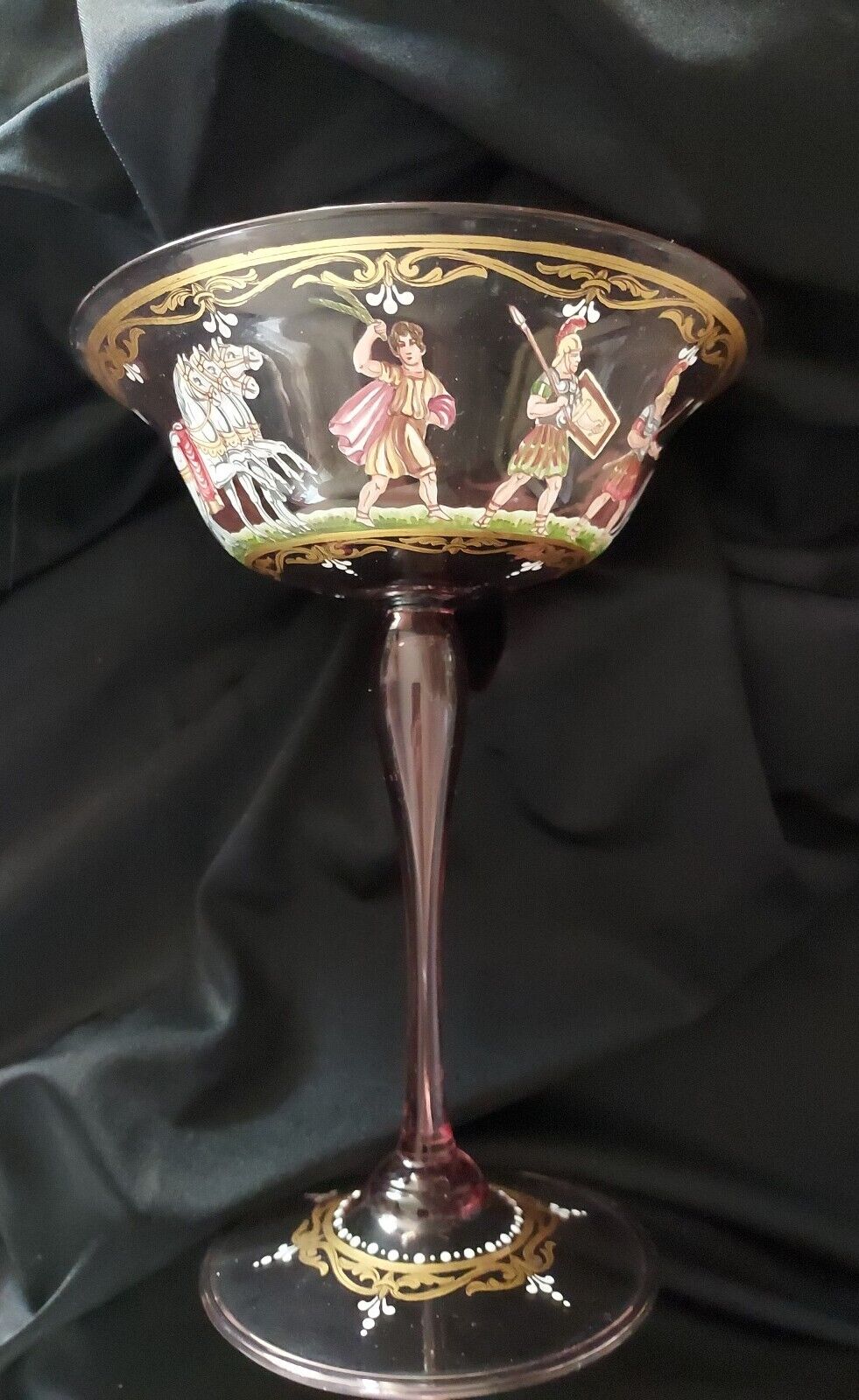 COMPAGNIA VENEZIA MURANO (C. V. M.) Salviati Venetian Glass Goblet, Mint