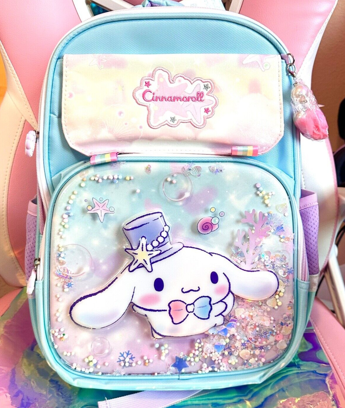 Sanrio Cinnamoroll Blue Backpack Confetti Shaker School Bag BRAND NEW