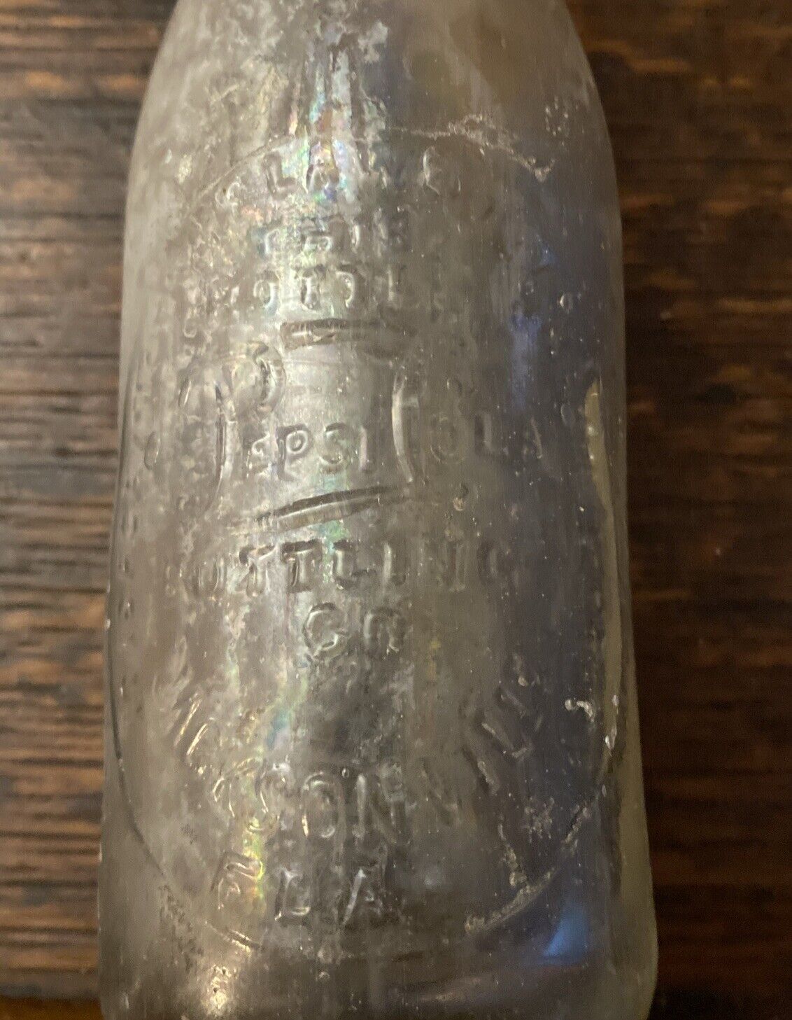 Vintage Clear Pepsi Cola Bottle Jacksonville FLA.    8 1/8” Tall