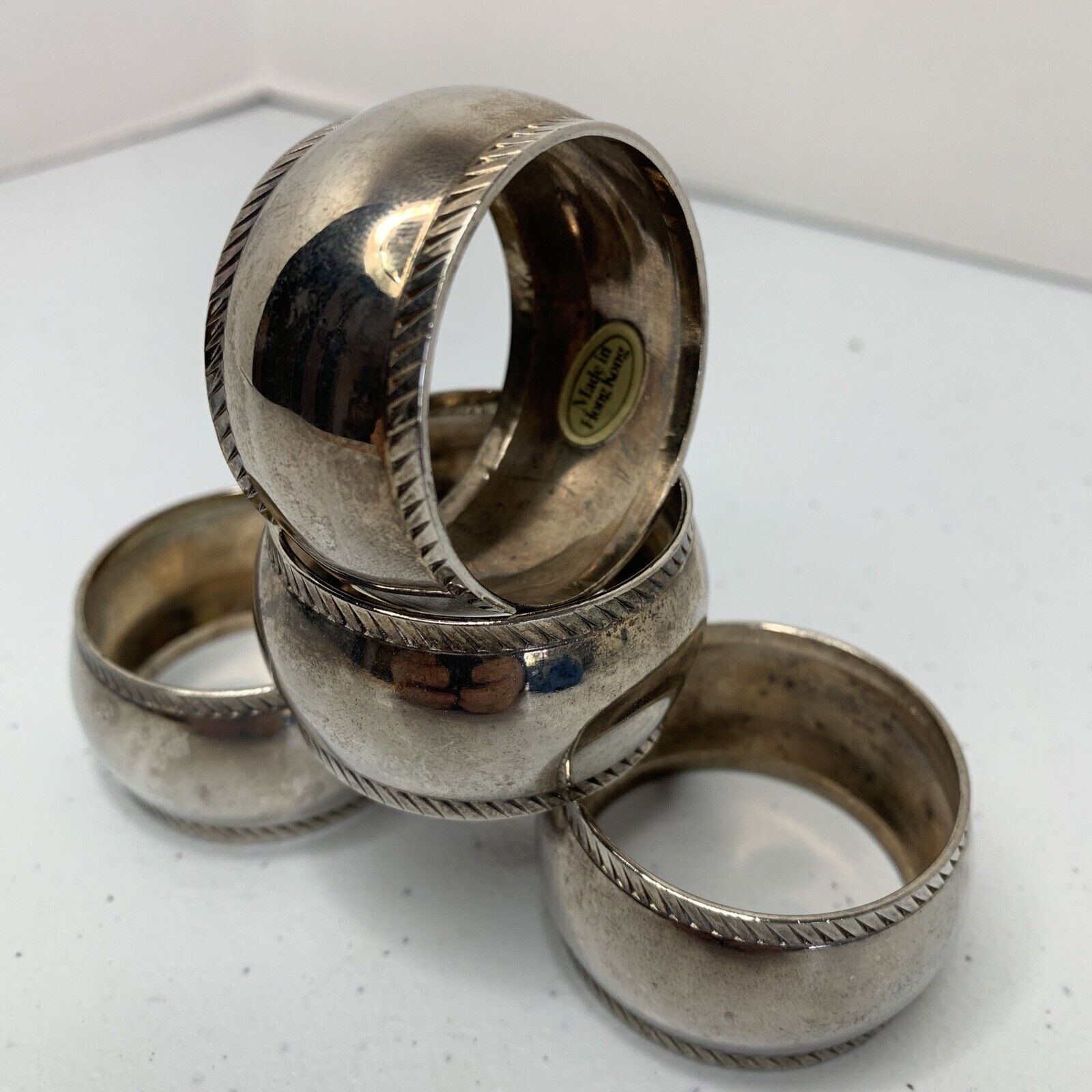 4 Vintage Silver Plated Napkin Rings 4 Christmas Thanksgiving Wedding Hong Kong