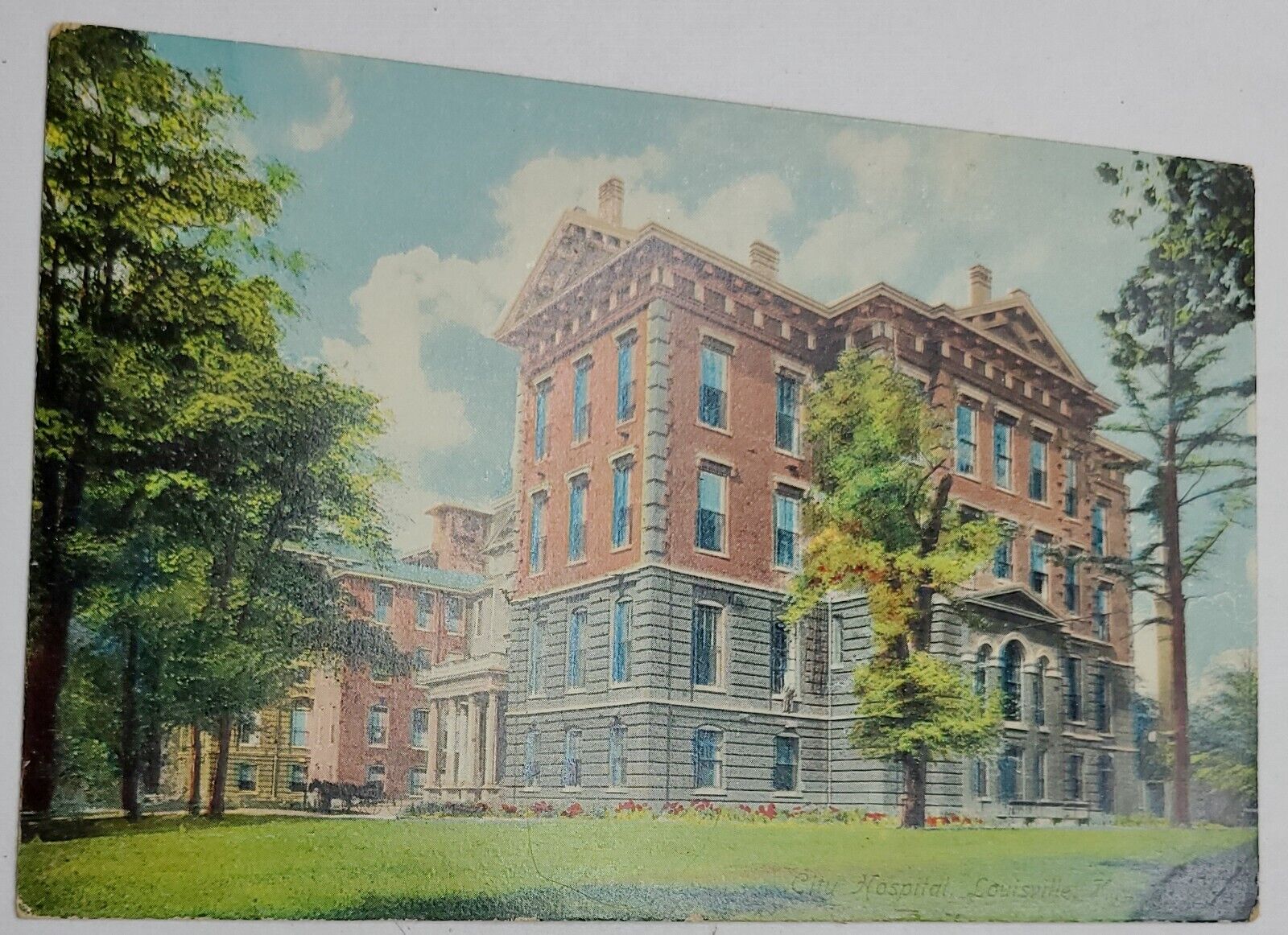 Antique Louisville Kentucky City Hospital 1907 Lithograph Postcard