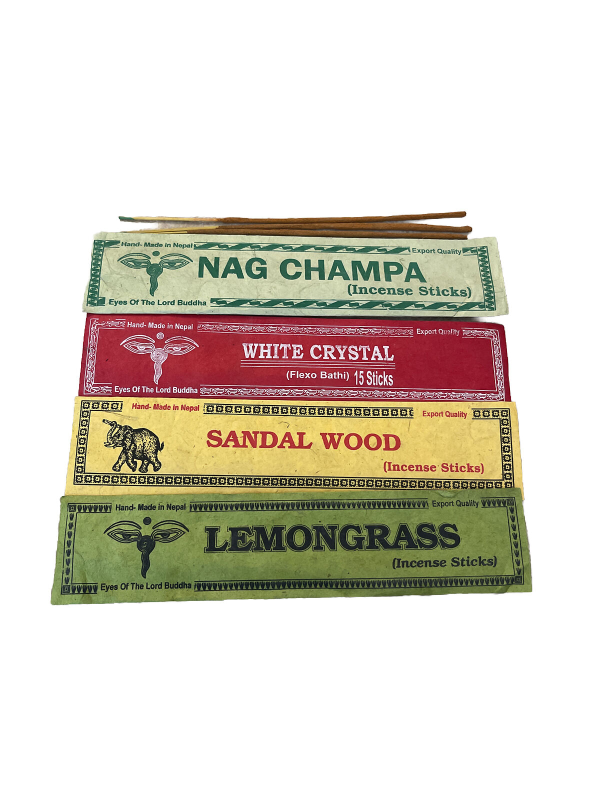4 Set Hand Rolled NAG CHAMPA, Lemongrass  INCENSE STICK Natural Scent NEPAL I3